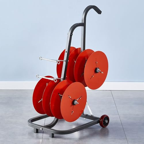 Cable Reel Holder And Dispenser,Heavy Duty Wire Spool Rack with Wheels, Multi-Spool Cable Dispenser, Electric Cord Reel Holder, Durable Wire Caddy for Industrial Use, Wire Spool Organizer Ca