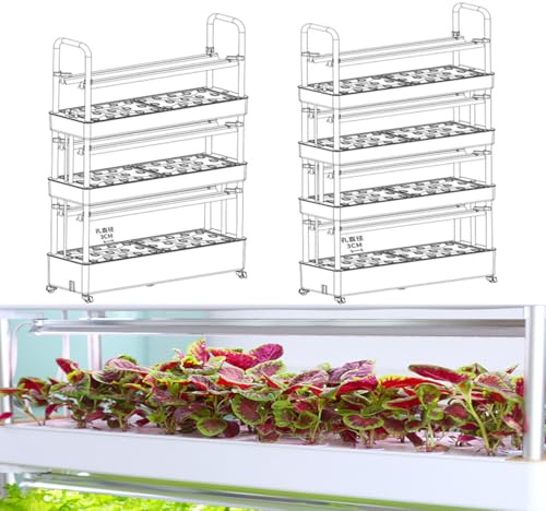 Torre per coltivazione idroponica, sistema da giardino per interni con luce a LED, perfetta per casa e ufficio, facile da usare con ciottoli di argilla inclusi