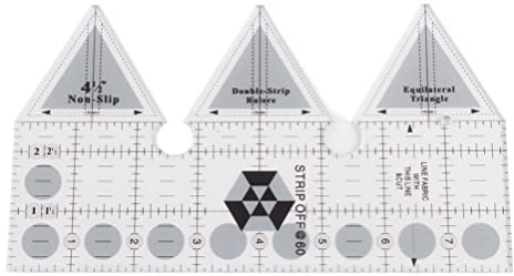 TARSHYRY Righello da Cucito Antiscivolo in Acrilico Trasparente con Griglie e Doppia Striscia Guida di Taglio Triangolare Precisa (60 gradi #06)