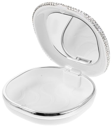 Healvian Rhinestone Förvaringsbox för Tandställning med Spegel Portabel Plastlåda för Tandreglering Hållbar Retainerhållare Säker Alignerkontainer för Hem och Resa
