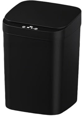 FLOWCASA Automatischer Sensor Mülleimer 14L Schwarz - Elektrischer Abfalleimer mit Infrarotöffnung in 0,3 Sekunden - Wasserdichter Deckel mit Geruchsdichtung für Küche Bad Büro WC Schlafzimmer