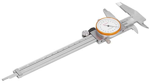 ZDETGU Calibrador de Esfera de Acero Inoxidable Vernier 0,02 Herramienta de Medición para Uso Manual Marco de Metal, Bidireccional a Prueba de Golpes, Escalas Transparentes para Medición de