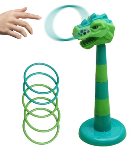Ringkastningsspel för barn – Dinosaurie utomhusleksak | Kastaspel pojkar och flickor | Rolig sommaraktivitet för camping, strandbesökare, picknick och familjeträffar