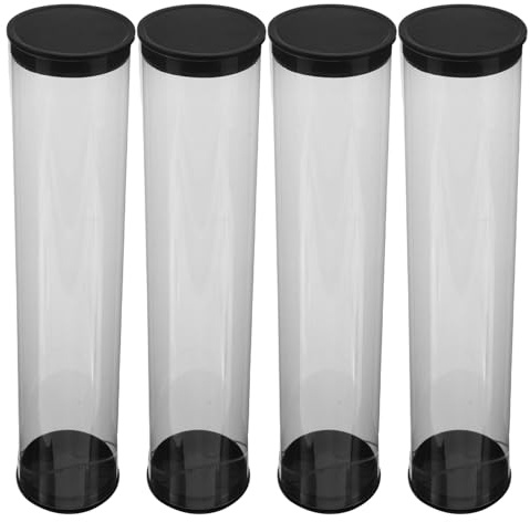 jojofuny Custodia Trasparente per Palline da Golf in Tubo Plastica, Set da 4 Pezzi con Tappi Protettivi, Organizer Portatile per Allenamenti e Trasporto Golfisti
