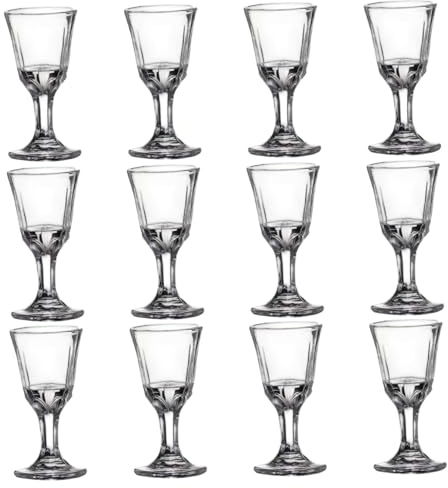Bicchieri da vino piccoli, mini bicchierini da shot 12 pezzi, mini vino trasparente da 10 ml con base, bicchierini in vetro per tequila, whisky, liquori, shot