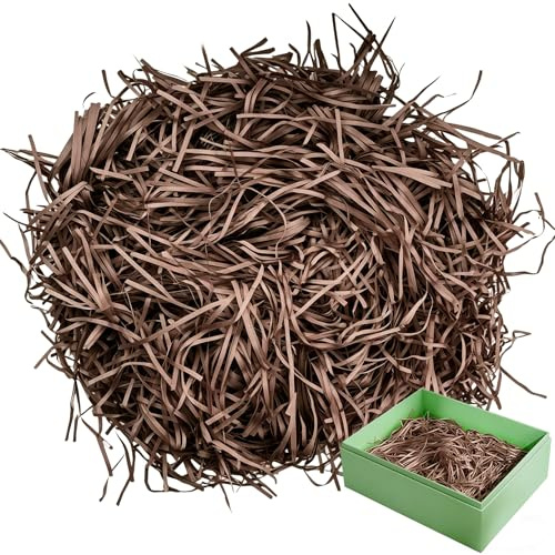 500g Ostergras Dunkelbraun | Raffia Füllmaterial Geschenkbox Osternest | Papier Dekogras Basteln