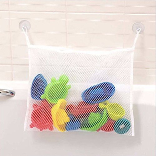 Bath Toy Organizer Bathtub Mesh Net Baby Toy Storage Bin Suction Cups Bag 45x35cm