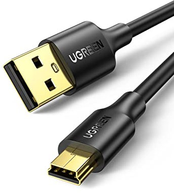UGREEN Mini USB Cable, USB 2.0 Type A to Mini B Cable Support Data Sync and Charging, Mini B 5-Pin Lead Compatible with Hero 4/3, PS3 Controller, Dash Cam, SatNav, GPS Receiver, PDAs, Camera (2M)