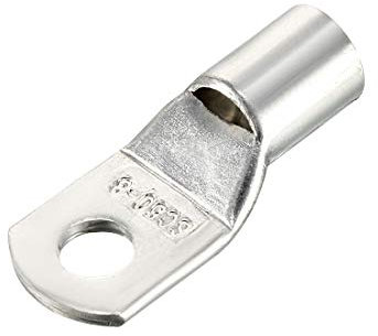 sourcing map Copper Wire Lugs,1/0AWG SC50-8,Bolt Hole,Battery Cable Ends Eyelets Crimp Tubular Ring Terminals Connectors Silver Tone 10Pcs