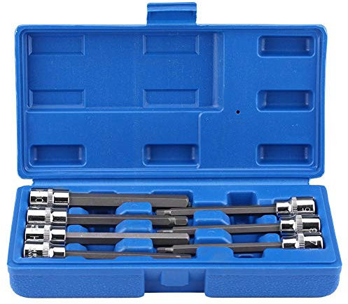 Lange Imbussnüsse Sechskant-Steckschlüssel-Set, 7-teilig, 3/4/5/6/7/8/10 mm, mit Aufbewahrungsbox