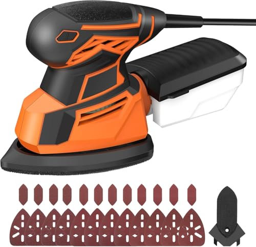 Vastar 130W 14000RPM Detail Mouse Sander with Dust Collector, 24 Pcs Sandpaper for Wood, Electric Sander Tool for Sanding, Smoothing, Dressing, Polishing, Varnishing, Blemishes
