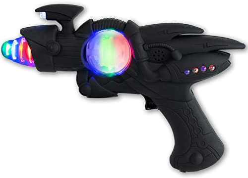 Light Up LED Space Gun Intermitente Juguete Negro