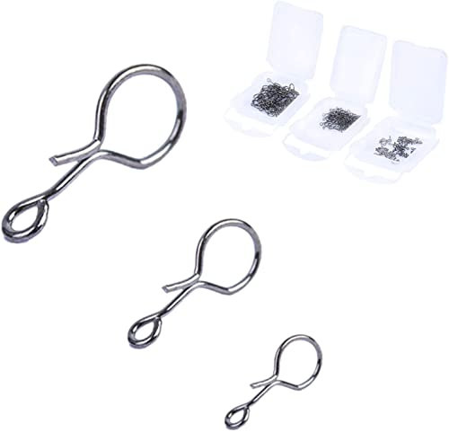 Maximumcatch 200er pro Packung Fliegenfischen Zubehör Snaps Haken Fliegen, Jigs, Köder mit Mini Fliegenbox Edelstahl Schnellwechsel No-Knot (5mm(75er)+8mm(75er)+11mm(50er))