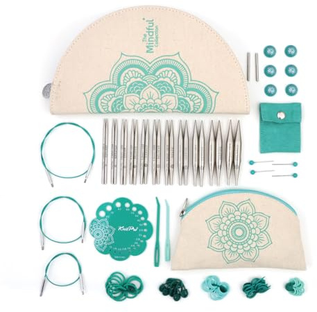 KnitPro Das Mindful Kollektion Warmth austauschbare Nadelspitzen Set 4 (10cm) I 11 Größen (3mm bis 10mm)