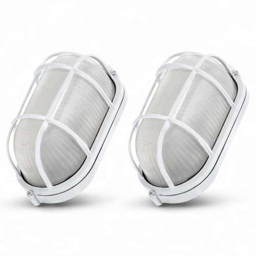 ADAKAT 2er Pack, Aluminium Kellerleuchte IP54 E27