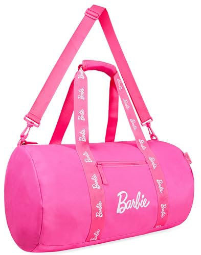 Barbie Borsone Bambina, Spaziosa Borsa Sport con Tasche Cerniera - Regalo Ragazza