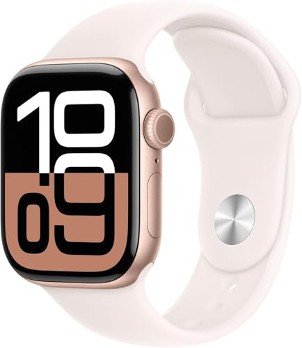 Apple Watch Series 10 [GPS+ Cellular, 42mm] - Caja de Aluminio Oro Rosa con Correa deportiva rosa rubor, M/L (Reacondicionado)