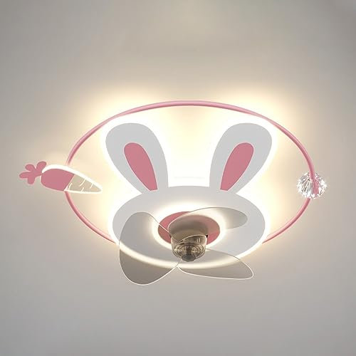 GODFSAHG Ventilatore da soffitto Design per Bambini con Luce e Telecomando Motore DC Reversibile per Inverno ed Estate Luce Ventilatore a 6 velocità LED dimmerabile con Timer per Camera da