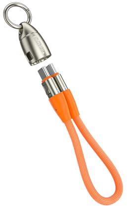 EndlesShine USB C-kabel 240 W 6 tum (15 cm) powerbank nyckelring USB C till USB C-kabel mobiltelefon snodd laddningskabel för telefon 17/16/15 Galaxy Tablet Laptop MacBook Pro/Air iPad Extern SSD