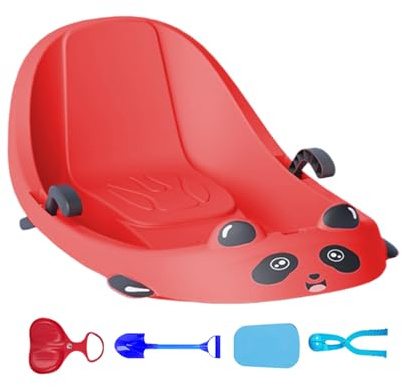 Slitte per neve | Sport invernali con schienale, slittino da neve slitta freno integrato, per innevate colline parco, cortile, parco giochi per ragazzi ragazze bambini in età prescolare