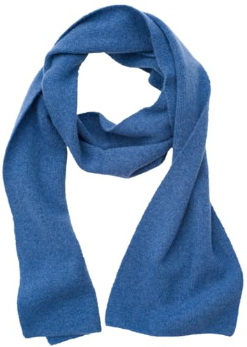 FosterNatur, Sciarpa per bambini, 100% lana merino extra fine, Soft Denim, 15 x 170 cm
