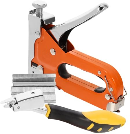 SOPOTUTU Manual Staple Gun Kit with Staple Remover Portable Woodworking Stapler Tool for Upholstery and Carpentry Heavy Duty DIY Stapling Set