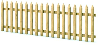 Gartenpirat Paquete de madera para valla de listones longitud 180 cm altura 150 cm – Listones de pino impregnado tipo C – Valla para jardín delantero completa con cerrojos y tornillos