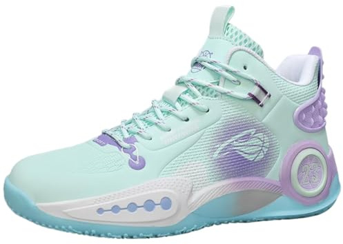 High-Top Sneakers for män — Andningsbart, halkfritt och valvstöd for basket, löpning, promenader och tennis(Green,41 EU)