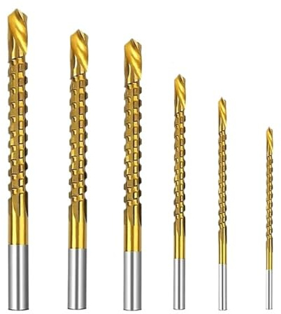3 st/6 st HSS spiralborrbitar tandade spårskärande gängtappar spiralsåg trä metall plast hålsåg titan borrverktyg(6PCS)