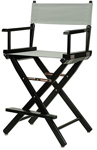 Casual Home 24 Director's Chair Black Frame-with Grey Canvas, Counter Height