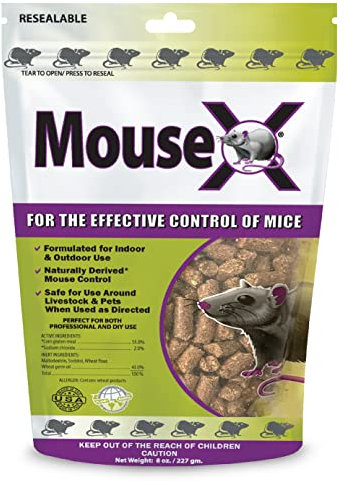 EcoClear Products 620200-6D MouseX 620200, Humane All-Natural Non-Toxic Mouse Killer Pellets, 8 oz. Bag