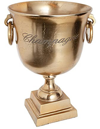 invicta INTERIOR Eleganter Champagner Kühler CHAMPAGNE 40cm antik gold Flaschenkühler