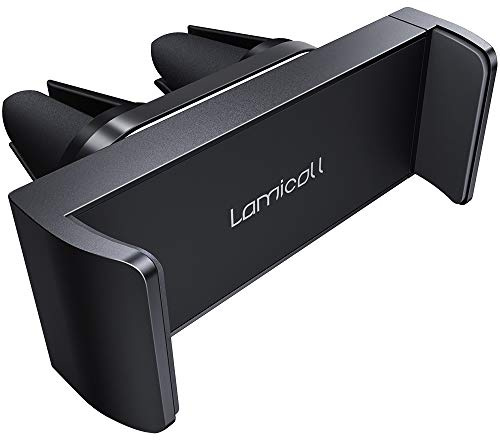 Lamicall Car Vent Phone Mount - Air Vent Clip Holder, Universal Stand Hands Free Cradle Compatible with Cell Phone 16 15 14 13 12 Mini 11 Pro Xs Max Xr X 8 7 6 6s Plus SE Smartphones Black