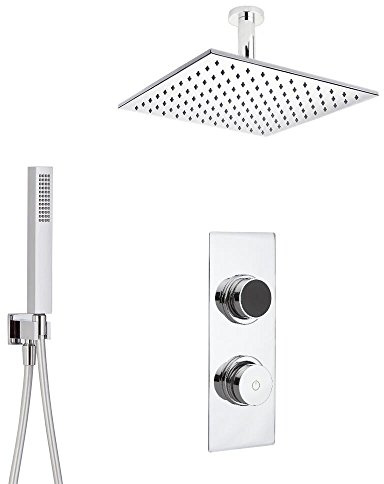 MILANO Digital Thermostatic Mixer Valve 300mm Shower Head Handset Kit