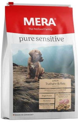 Mera Pure Sensitive Junior Truthahn & Reis Spezielle Ernährung für wachsende Hunde mit besonderem Ernährungsbedarf Sparpack: 2 x 12,5 kg