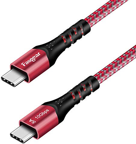 Fasgear USB C to C Cable, 1 Pack USB 3.1 Type C Gen 2 Fast Charge Cable, 100W 20V/5A Power Delivery, 10Gbps Data Transfer, 4K@60Hz Video Output, Compatible for Type-C Device (6ft, Red)