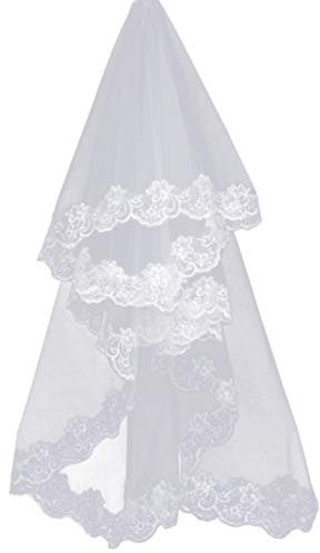 Amosfun brautschleier veil spitzenkante schleier 1 5 elegante brautkleider zubeh?r für frauen dame