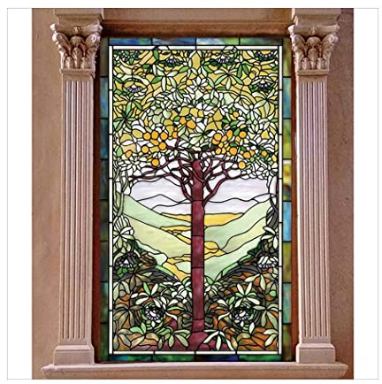 Siunwdiy Selbsthaftend Sichtschutzfolie,Bunt Fensterfolie Milchglasfolie Privatsphäre, Für Zu Hause Badezimmer Wohnzimmer Dekorativ,D,40x120cm