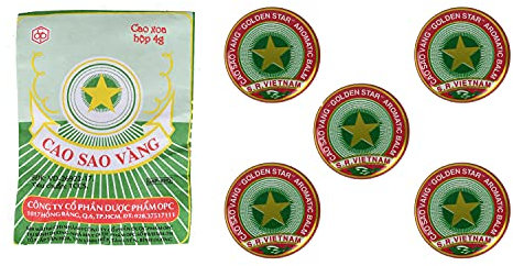 Balsam Goldenen Stern Вьетнам бальзам Звездочка Золотая звезда (5x4 g) Golden Star Balm, Cao Sao Vang Vietnam, Aromatic Balsam