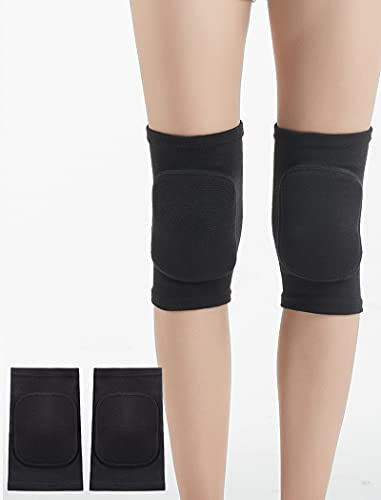 SUJAYU Knee Pads for Women, Dance Knee Pads Wrestling Knee Pads Basketball Knee Pads Volleyball Knee Pads for Women, Knee Protector Soft Knee Pads for Work (Black, L)