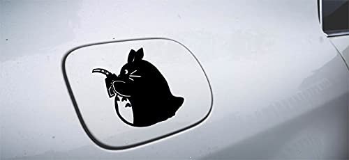 Generisch Tankdeckel Auto Aufkleber Totoro Anime Sticker Car Decals für alle Oberflächen geeignet (Schwarz)