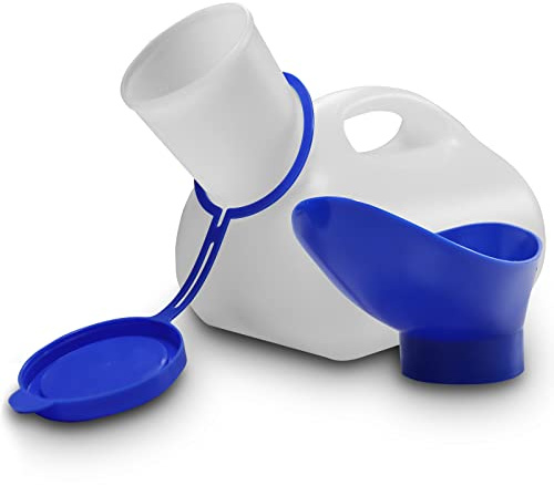 RE-GEN Unisex 1000ml Mens Womens Male/Female Urine Waste Collection Portable Toilet Urinal + Lid | Ideal for Homecare, Patient Care, Outdoor, Travel