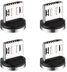 P-TECHUK Micro Usb Magnetic Tips, Magnetic Connector for Charging Cable, (4 x Micro Usb), NO Cable. A15 and A2