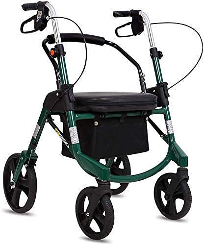 Rollatoren für Senioren Gehrahmen, Rolling Walker mit aufrechter Körperhaltung, faltbar, Junior Drive Medical 4 Wheel Walker Rollator, Compact Rolling Walker - Rollator für Senioren beim Gehen, Grün,