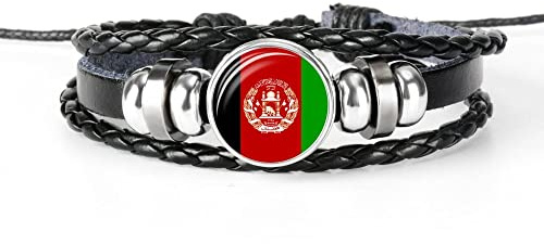 Geflochtenes Armband Mit Afghanistan-Flagge – Sambia-Flagge,Glasknopf-Armbänder,Schmuck,Steampunk,Verstellbares,Handgefertigtes Armband Für Mann Und Frau,Personalisiertes Gewebtes Ballspiel-Ar