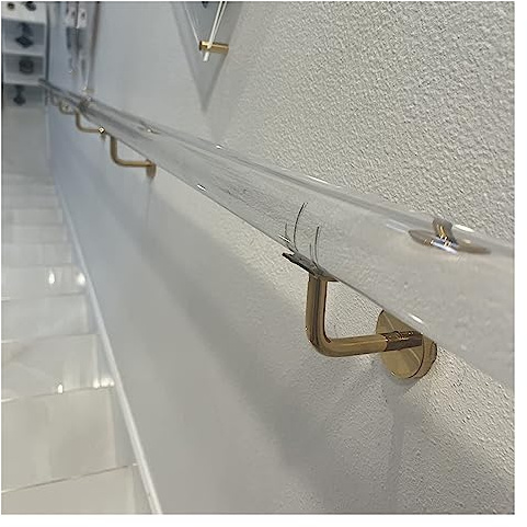 Acryl-Handlauf-Set, hochwertiges Lucite-Treppengeländer, klarer Acryl-Handlauf für Treppen, rutschfeste transparente Kristall-Innentreppenhandläufe für Wände (FA