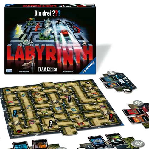 Ravensburger 22685 - Die DREI ??? Labyrinth - Team Edition - Die kooperative Variante des Spieleklassikers für 2-4 Personen ab 8 Jahren mit Justus Jonas, Peter Shaw und Bob Andrews