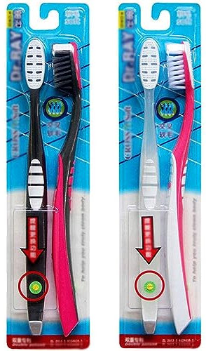ZUMAHA Kompakt 4er-Pack Zahnbürsten, Handzahnbürste zum Zungenreiniger, Herrenzahnbürste zur Tiefenreinigung, Flecken- und Plaqueentfernung Ergonomisch