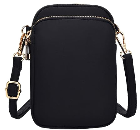 1 piece Shoulder Bag, Portable Storage Tool, Simple Messenger Bag, Multi Compartment Phone Bag, Mini Adjustable Bag, Casual Coin Purse, Suitable for Traveling, Shopping (Black)