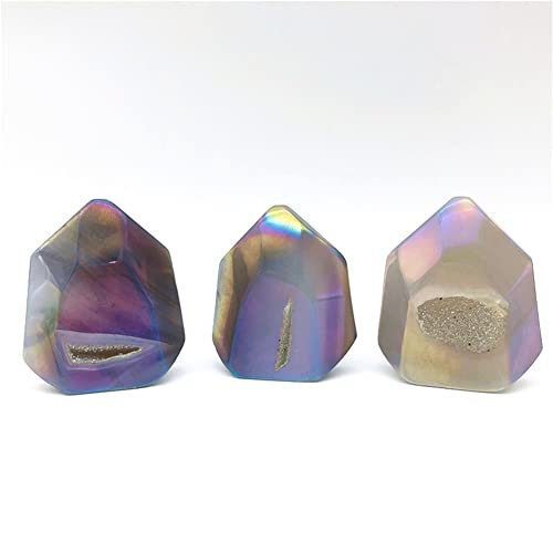 AAKOMA 1 pièce Agate Naturelle Halo Arc-en-Ciel bâton Point Pierre de Artisanat adapté à la décoration de Meubles